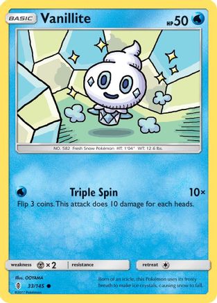 Vanillite 033/145 - Reverse Holofoil SM Guardians Rising - Common