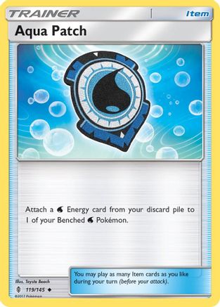 Aqua Patch 119/145 - Reverse Holofoil SM Guardians Rising - Uncommon