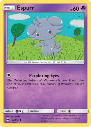 Espurr 059/147 - Reverse Holofoil SM Burning Shadows - Common