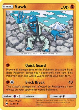 Sawk 072/147 - Reverse Holofoil SM Burning Shadows - Common