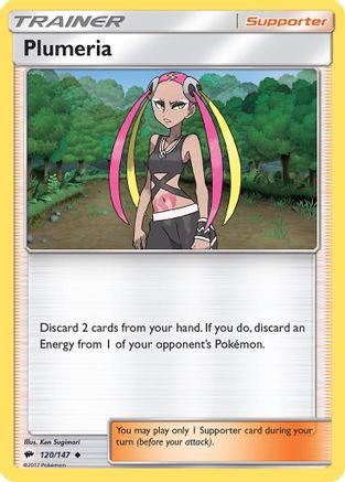 Plumeria 120/147 - Reverse Holofoil SM Burning Shadows - Uncommon