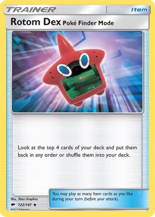 Rotom Dex Poke Finder Mode 122/147 SM Burning Shadows - Uncommon