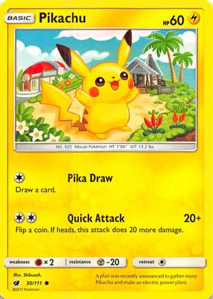 Pikachu 030/111 SM Crimson Invasion - Common