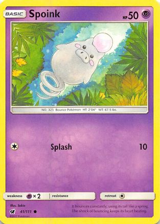 Spoink 041/111 - Reverse Holofoil SM Crimson Invasion - Common