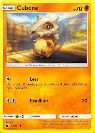 Cubone 052/111 SM Crimson Invasion - Common