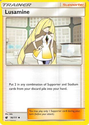 Lusamine 096/111 - Reverse Holofoil SM Crimson Invasion - Uncommon