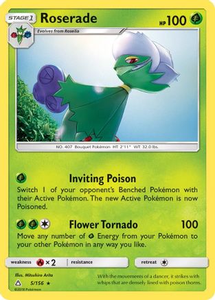 Roserade 005/156 - Reverse Holofoil SM Ultra Prism - Rare