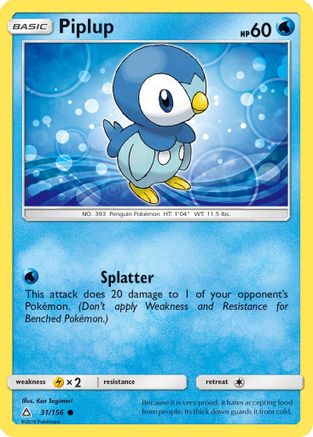 Piplup (31) (31) 031/156 - Reverse Holofoil SM Ultra Prism - Common