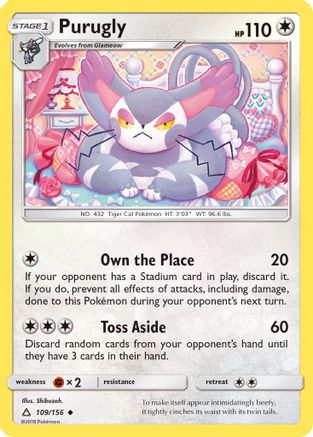Purugly 109/156 SM Ultra Prism - Uncommon
