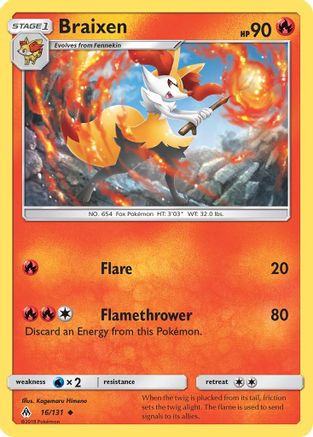 Braixen 016 SM Forbidden Light - Uncommon