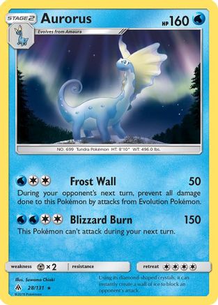Aurorus 028/131 - Reverse Holofoil SM Forbidden Light - Holo Rare