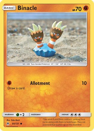 Binacle 066/131 - Reverse Holofoil SM Forbidden Light - Common