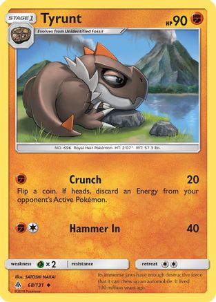 Tyrunt 068 - Reverse Holofoil SM Forbidden Light - Uncommon