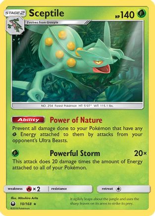 Sceptile 010/168 - Reverse Holofoil SM Celestial Storm - Rare