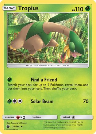 Tropius 021 - Reverse Holofoil SM Celestial Storm - Uncommon