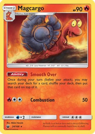 Magcargo 024/168 - Reverse Holofoil SM Celestial Storm - Rare