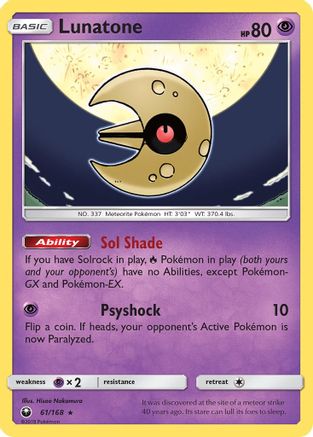 Lunatone 061 - Holofoil SM Celestial Storm - Holo Rare