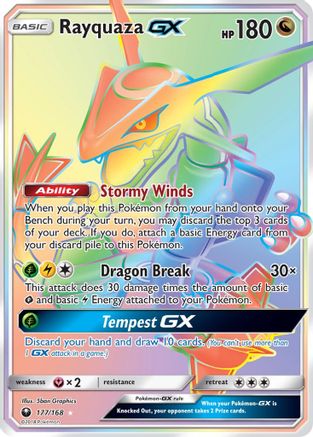 Rayquaza GX (Secret) 177 - Holofoil SM Celestial Storm - Secret Rare