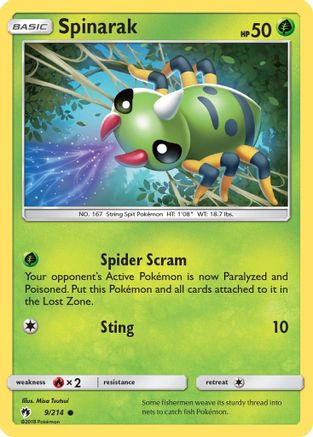 Spinarak 009 SM Lost Thunder - Common