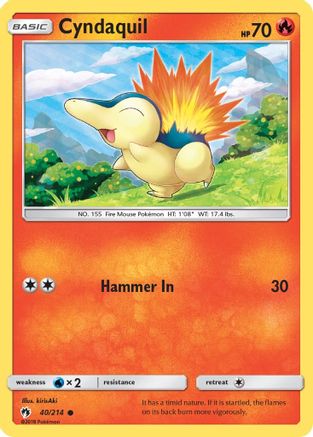 Cyndaquil (40) (40) 040/214 - Reverse Holofoil SM Lost Thunder - Common