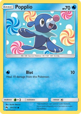 Popplio (65) (65) 065/214 - Reverse Holofoil SM Lost Thunder - Common