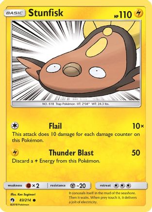 Stunfisk 083/214 - Reverse Holofoil SM Lost Thunder - Common