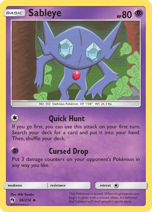 Sableye 096/214 - Reverse Holofoil SM Lost Thunder - Uncommon