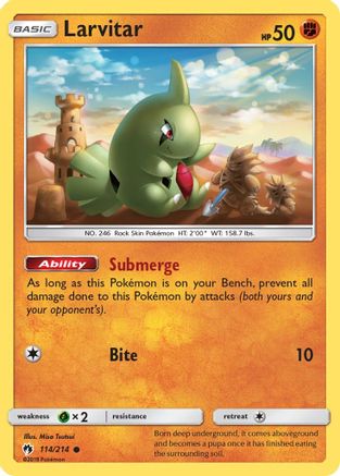 Larvitar (114) (114) 114/214 - Reverse Holofoil SM Lost Thunder - Common