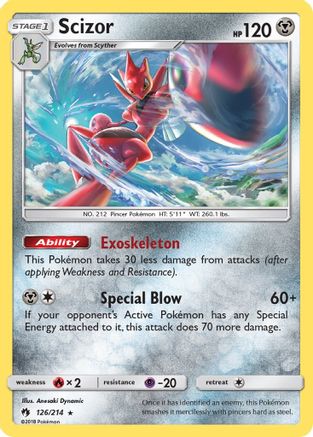 Scizor 126/214 - Holofoil SM Lost Thunder - Holo Rare