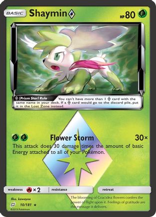 Shaymin Prism Star 010/181 - Holofoil SM Team Up - Prism Rare