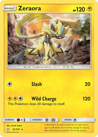 Zeraora 052/181 - Reverse Holofoil SM Team Up - Holo Rare