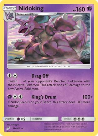 Nidoking 059/181 - Reverse Holofoil SM Team Up - Rare