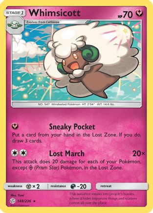 Whimsicott 148/236 SM Cosmic Eclipse - Rare