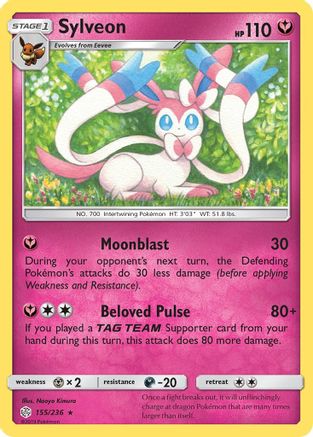 Sylveon 155 - Reverse Holofoil SM Cosmic Eclipse - Rare