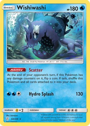 Wishiwashi 062/236 - Reverse Holofoil SM Cosmic Eclipse - Holo Rare