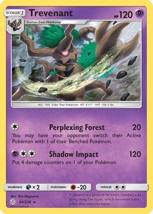 Trevenant 094 - Reverse Holofoil SM Cosmic Eclipse - Rare
