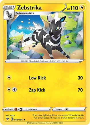 Zebstrika 054/185 - Reverse Holofoil SWSH04 Vivid Voltage - Uncommon
