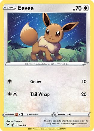 Eevee 130/185 SWSH04 Vivid Voltage - Common