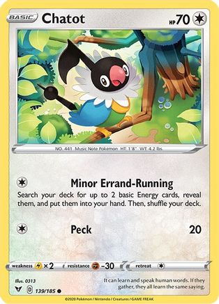 Chatot 139/185 SWSH04 Vivid Voltage - Common