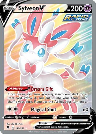 Sylveon V (Full Art) 183/203 - Holofoil SWSH07 Evolving Skies - Ultra Rare
