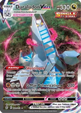 Duraludon VMAX (Alternate Art Secret) 220/203 - Holofoil SWSH07 Evolving Skies - Secret Rare