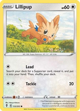 Lillipup 133/203 - Reverse Holofoil SWSH07 Evolving Skies - Common