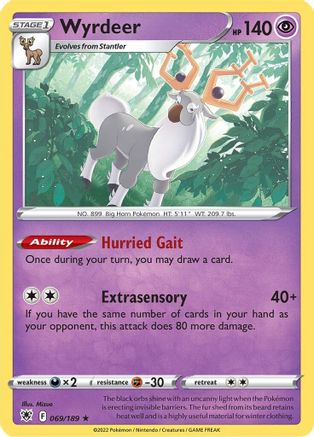 Wyrdeer 069 - Reverse Holofoil SWSH10 Astral Radiance - Holo Rare