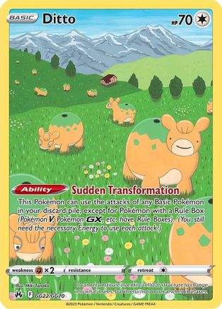 Ditto GG22/GG70 - Holofoil Crown Zenith Galarian Gallery - Ultra Rare