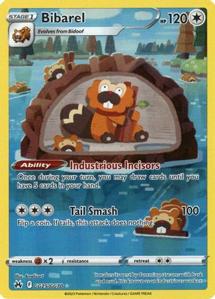Bibarel GG25/GG70 - Holofoil Crown Zenith Galarian Gallery - Ultra Rare