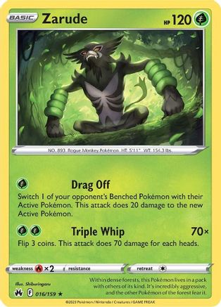 Zarude 016/159 - Holofoil Crown Zenith - Holo Rare