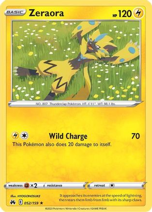 Zeraora 052/159 - Reverse Holofoil Crown Zenith - Rare