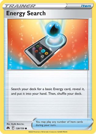 Energy Search 128/159 - Reverse Holofoil Crown Zenith - Common