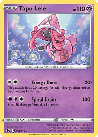 Tapu Lele 064/159 - Holofoil Crown Zenith - Holo Rare