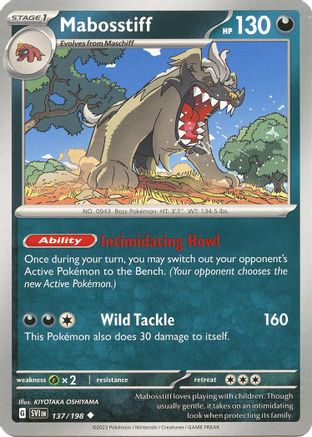 Mabosstiff 137/198 - Reverse Holofoil SV01 Scarlet & Violet Base Set - Uncommon